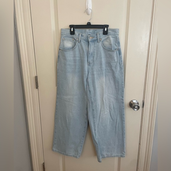 miou muse Denim - Miou Muse Light Wash Denim Wide Legged Jeans